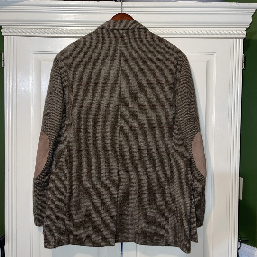 Polo Ralph Lauren Blazer Men 44R Brown Alpaca Wool Leather Knot Buttons Jacket - Picture 9 of 13